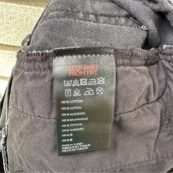 Urban Outfitters UO Pinstripe Paperbag Skirt Washed Black Denim - Picture 13 of 15